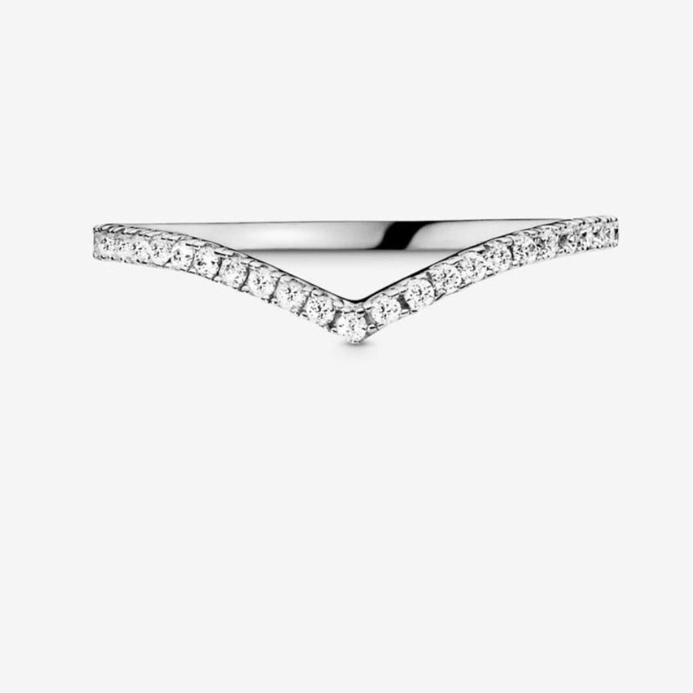 Pandora Sparkling Wishbone Ring